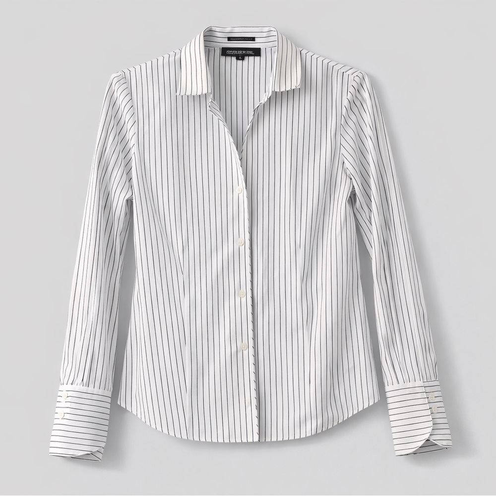 Jones of New York White Pinstripe Dress Shirt